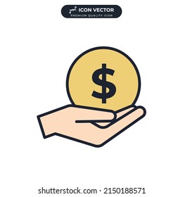 donation icon symbol template for graphic and web design collection logo vector illustration