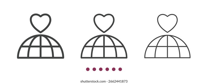 Donation icon. Thin line icon vector