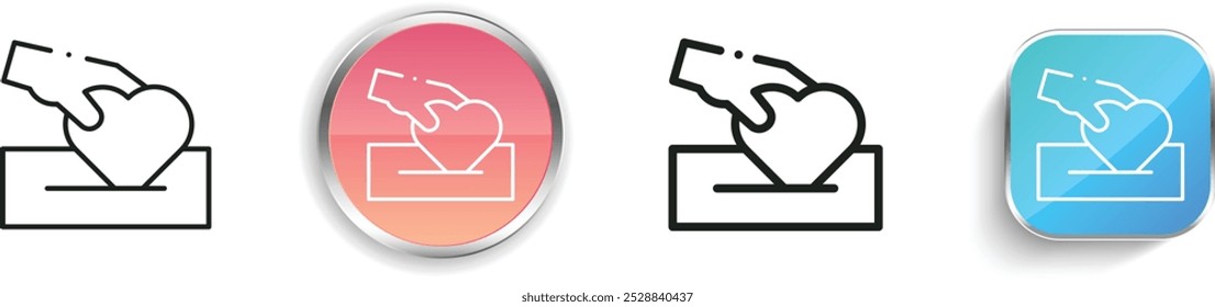 donation icon. Thin Linear, Regular and Button Style Design Isolated On White Background
