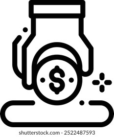 donation icon. Thin Linear Style Design Isolated On White Background