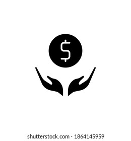 donation icon vector glyph style. isolated on white background