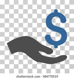 Donation icon. Vector illustration style is flat iconic bicolor symbol, cobalt and gray colors, transparent background. Designed for web and software interfaces.