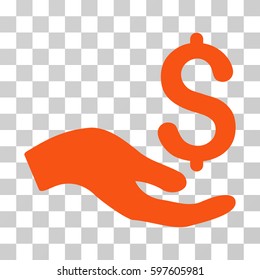 Donation icon. Vector illustration style is flat iconic symbol, orange color, transparent background. Designed for web and software interfaces.