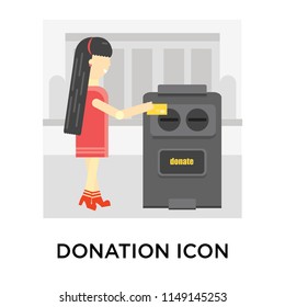 Donation icon vector isolated on white background for your web and mobile app design, Donation logo concept