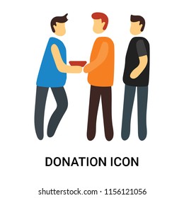 Donation icon vector isolated on white background, Donation transparent sign , business people, person or human illustration