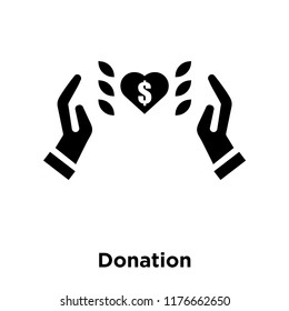 Donation icon vector isolated on white background, logo concept of Donation sign on transparent background, filled black symbol