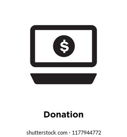 Donation icon vector isolated on white background, logo concept of Donation sign on transparent background, filled black symbol