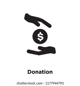 Donation icon vector isolated on white background, logo concept of Donation sign on transparent background, filled black symbol