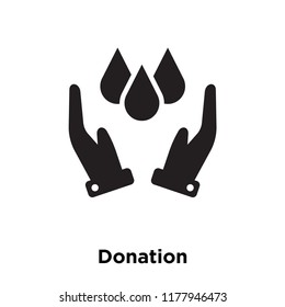 Donation icon vector isolated on white background, logo concept of Donation sign on transparent background, filled black symbol