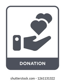 donation icon vector on white background, donation trendy filled icons from Crowdfunding collection, donation simple element illustration