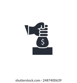 Icono de donación. Vector.Icono de estilo lineal editable.Símbolo para usar Diseño web,logo.Ilustración de símbolo.