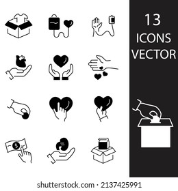 Spendersymbole setzen. Spenderpack-Symbol-Vektorelemente für Infografik-Web