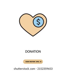 donation icons  symbol vector elements for infographic web