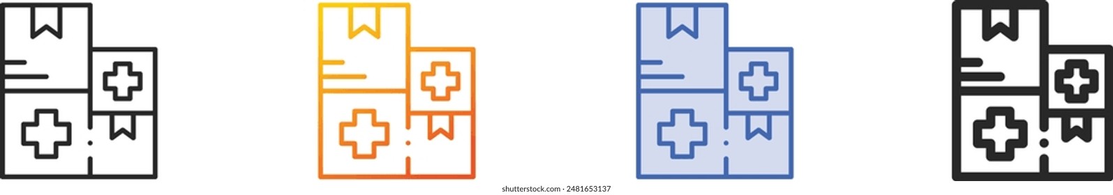 donation icon.Thin Linear, Gradient, Blue Stroke and bold Style Design Isolated On White Background