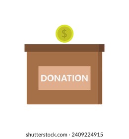 Donation illustrated on white background