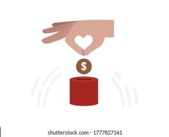 Donation in the international day of charity flat design illustration.