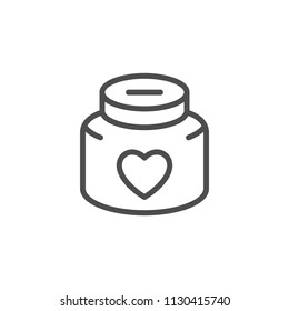 Donation jar line icon