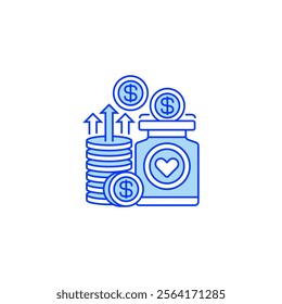 Donation Jar Line Icon. linear style sign for mobile concept and web design. Outline vector icon.