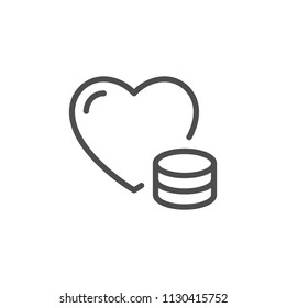 Donation line icon