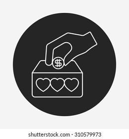 Donation line icon
