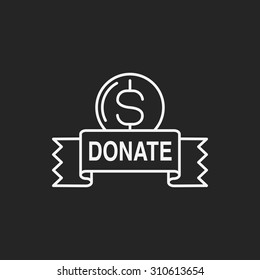 Donation line icon