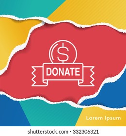 Donation line icon