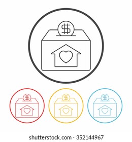Donation line icon