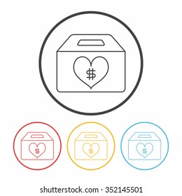 Donation line icon