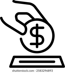 donation line icon illustration vector