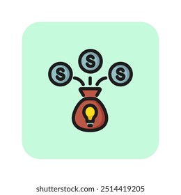 Donation line icon. Salary, saving, finance. Money concept. Can be used for topics like banking, wealth, commerce