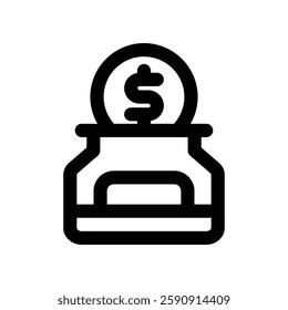 donation line icon. vector icon for your website, mobile, presentation, and logo design.