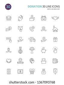 Donation line icons