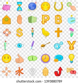 Donation in medicine icons set. Cartoon style of 36 donation in medicine vector icons for web for any design
