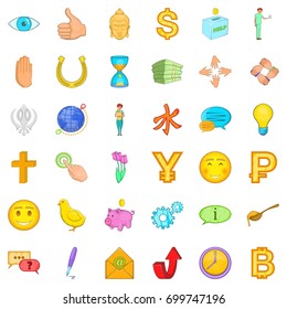 Donation in medicine icons set. Cartoon style of 36 donation in medicine vector icons for web isolated on white background