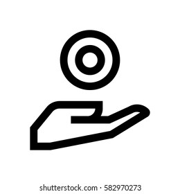 Donation mini line, icon, background and graphic. The icon is black and white, linear  flat, vector, pixel perfect, minimal, suitable for web and print. 