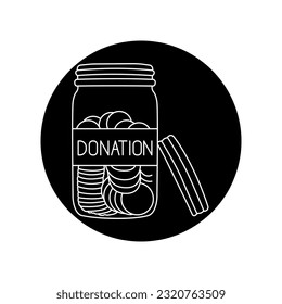 Donation money black line icon. Pictogram for web page, mobile app, promo.