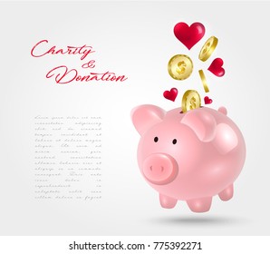 Donation money box. Charity concept.