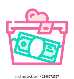 donation money color icon vector. donation money sign. isolated symbol illustration