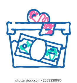 donation money doodle icon sketch vector. donation money sign. isolated symbol illustration