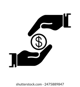 Donación dinero icono Vector diseño ilustración Plantilla