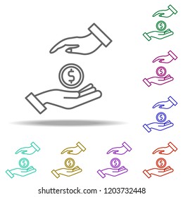 donation outline icon. Elements of Banking & Finance in multi color style icons. Simple icon for websites, web design, mobile app, info graphics