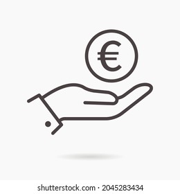 Donation outline icon on white background. Vector illustration.