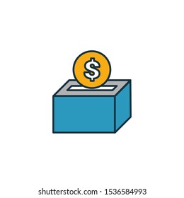 Donation outline icon. Thin line element from crowdfunding icons collection. UI and UX. Pixel perfect donation icon for web design, apps, software, print usage.