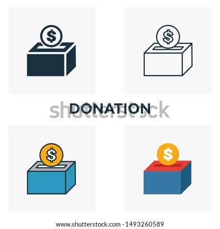 Donation outline icon. Thin line element from crowdfunding icons collection. UI and UX. Pixel perfect donation icon for web design, apps, software, print usage.