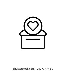 Donation outline icon with white background