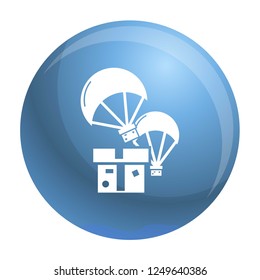 Donation parachute box icon. Simple illustration of donation parachute box vector icon for web design isolated on white background