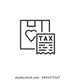 Donation Receipt line icon. linear style sign for mobile concept and web design. Charitable donation tax outline vector icon. Symbol, logo illustration. Vector graphics