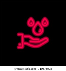 Donation red glowing neon ui ux icon. Glowing sign logo vector