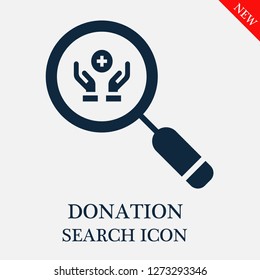 Donation search icon. Editable Donation search icon for web or mobile.