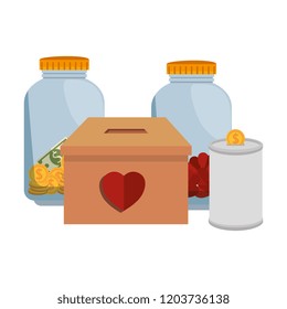 donation set containers icons